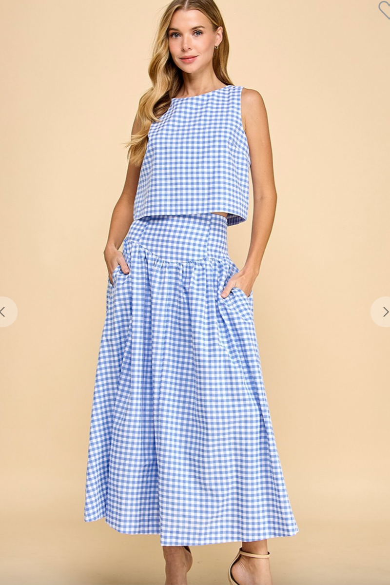 【AAKE】GINGHAM CHECK LONG SK Gingham Long Skirt - Black *Clearance Sale* – Shiny by Nature