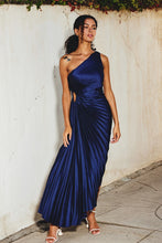 Load image into Gallery viewer, Asymmetrical Pleated Maxi Dress

