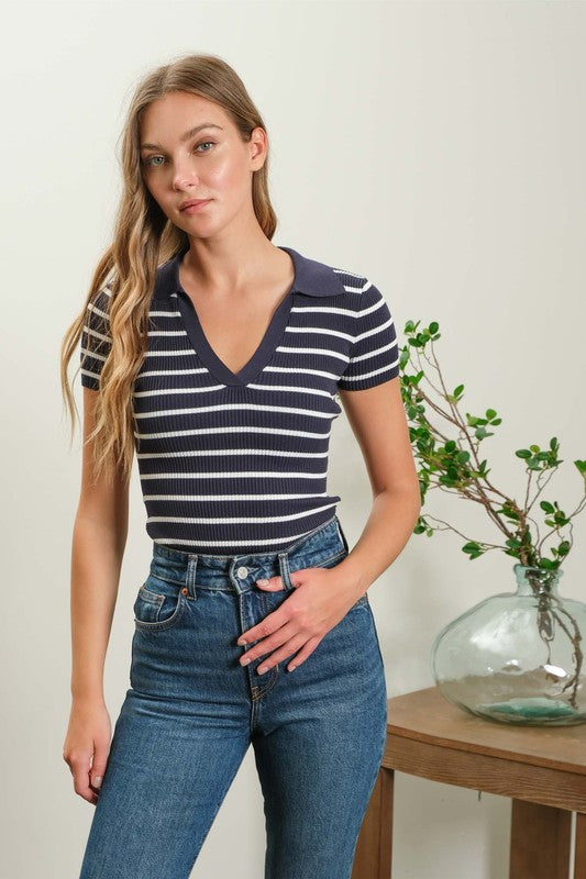 Striped Collar Shirt