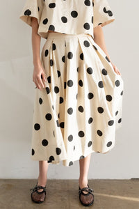 Polka Dot Midi Skirt