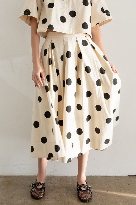 Polka Dot Midi Skirt