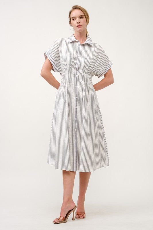 Button-Up Midi Shirt Dress