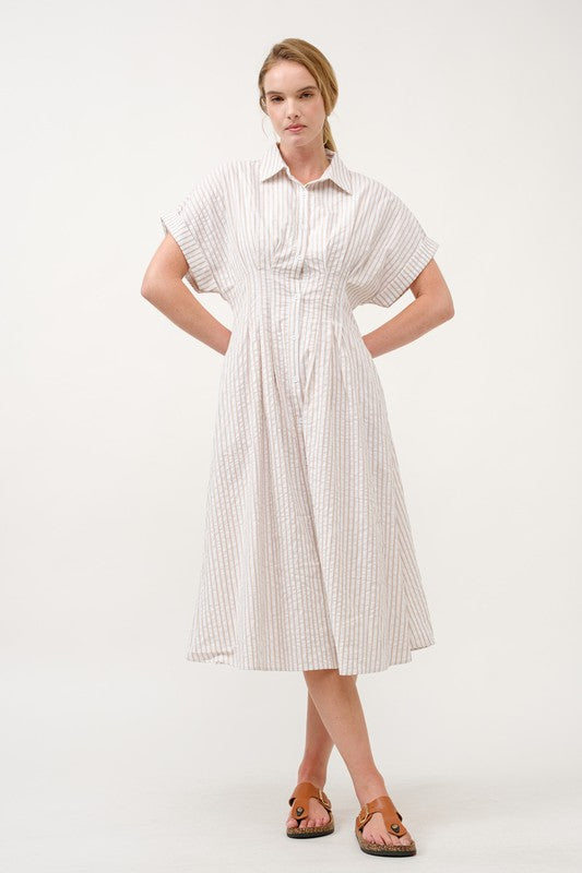 Button-Up Midi Shirt Dress