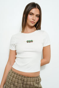 Olive Beaded Tee