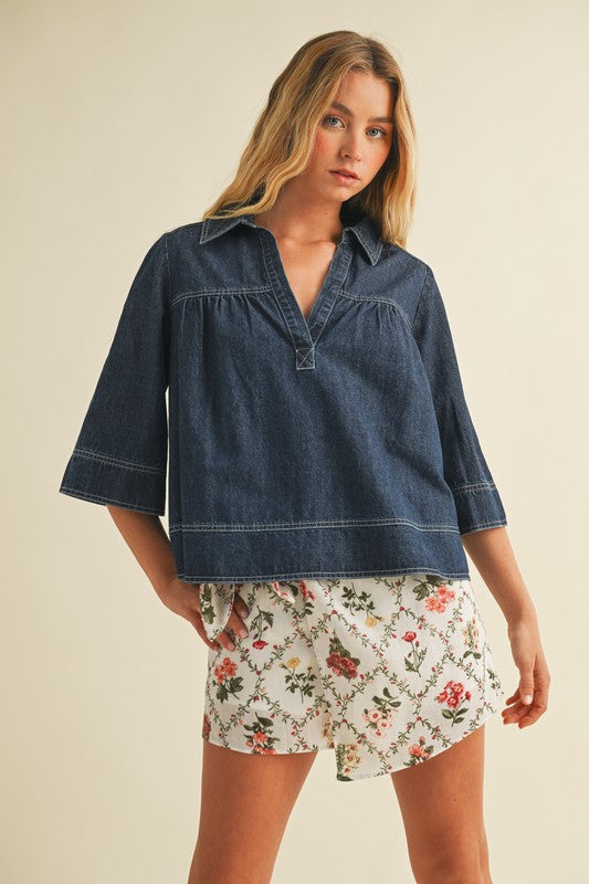 Denim Swing Top