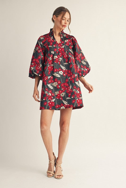 Floral Jacquard Dress