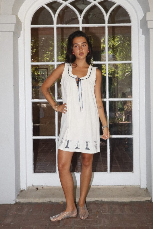 Nautical Tie Mini Dress