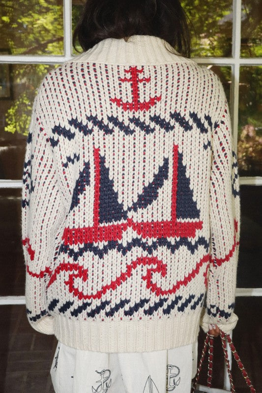 Sailboat Knit Cardigan