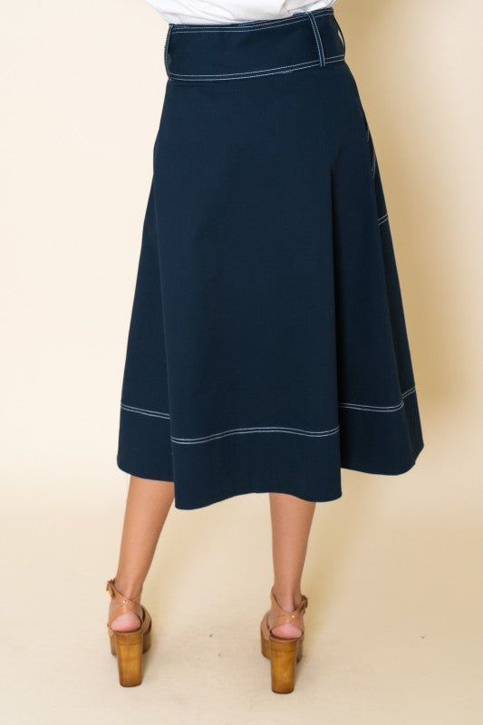 Navy Midi Skirt