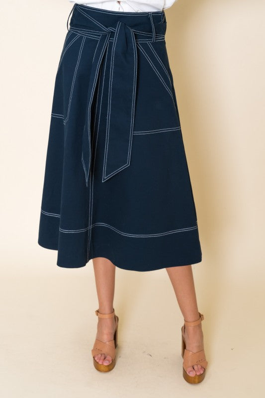 Navy Midi Skirt