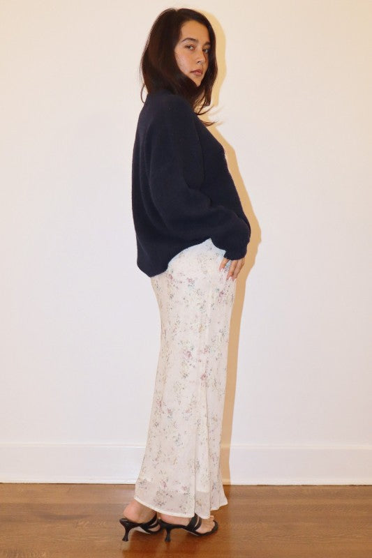 Sailboat Knit Fuzzy Sweater