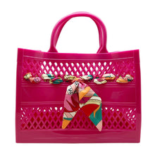 Load image into Gallery viewer, The Soleil Cutout Jelly Tote w/ Scarf: Blush
