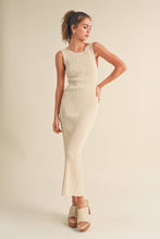 Load image into Gallery viewer, D2997   PATTERNED RIB KNITTED LONG DRESS: L / White
