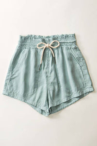 Rope Drawstring Shorts in Denim