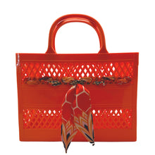 Load image into Gallery viewer, The Soleil Cutout Jelly Tote w/ Scarf: Blush
