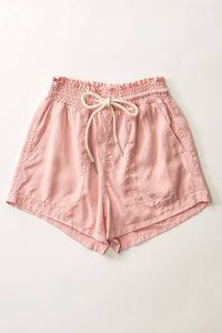 Rope Drawstring Shorts in Denim