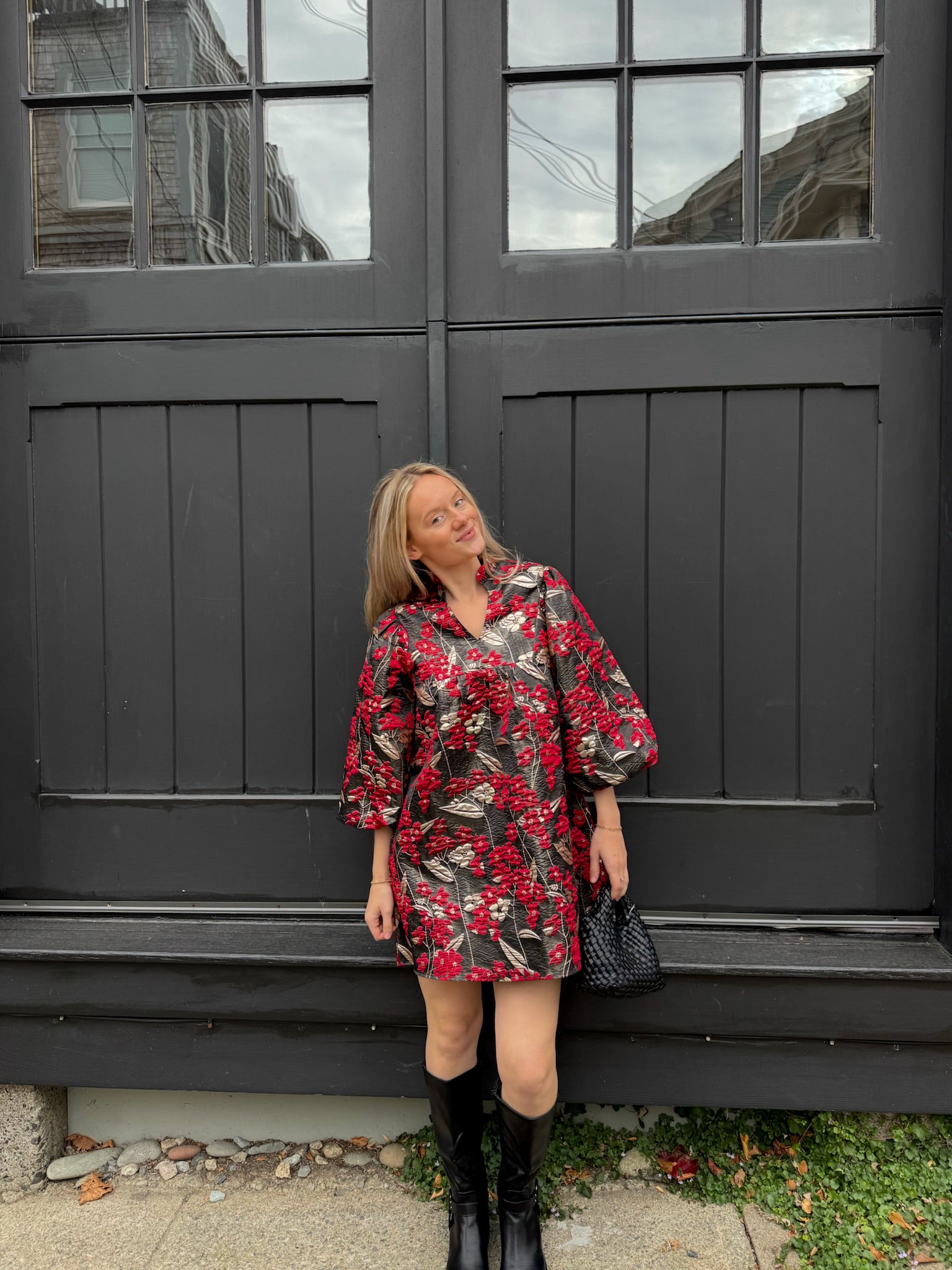 Floral Jacquard Dress