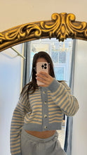 Load image into Gallery viewer, Baby Blue Striped Cardigan
