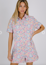 Load image into Gallery viewer, Pastel Floral Denim Romper
