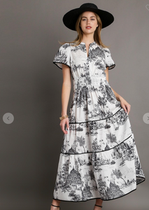 Toile Print Dress