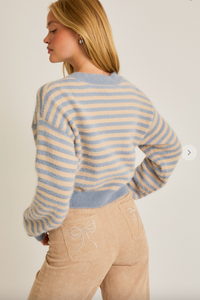 Baby Blue Striped Cardigan