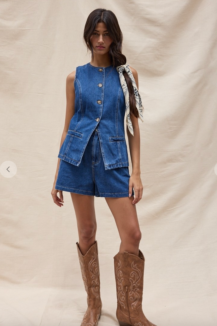 Denim Two Piece Set