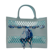 Load image into Gallery viewer, The Soleil Cutout Jelly Tote w/ Scarf: Blush
