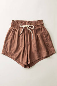 Rope Drawstring Shorts in Denim