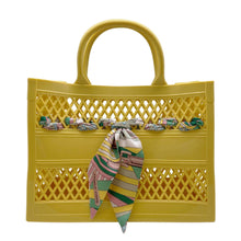 Load image into Gallery viewer, The Soleil Cutout Jelly Tote w/ Scarf: Light Blue
