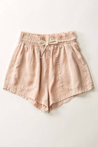 Rope Drawstring Shorts in Denim