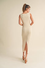 Load image into Gallery viewer, D2997   PATTERNED RIB KNITTED LONG DRESS: L / White
