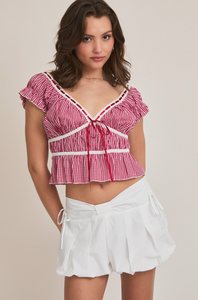 Gina Gingham Top