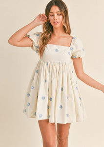 Poplin Mini Dress in Cream