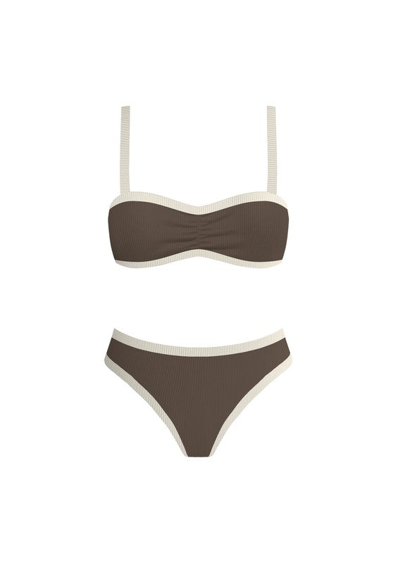 Wandering in Paris Bikini Set in Brown