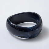 Solid Resin Acrylic Geometric Wide Bangle