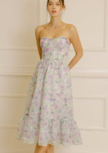 Load image into Gallery viewer, Pastel Floral Print Strapless Dress
