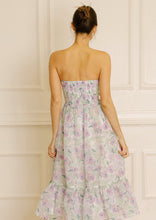 Load image into Gallery viewer, Pastel Floral Print Strapless Dress
