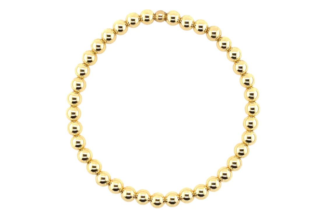 Gold Bead Bracelet 7MM