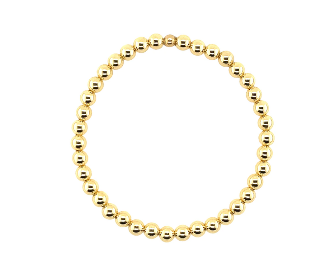 Gold Bead Bracelet 6MM