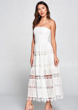 Load image into Gallery viewer, Eyelet Midi Dress in White
