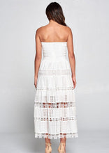 Load image into Gallery viewer, Eyelet Midi Dress in White
