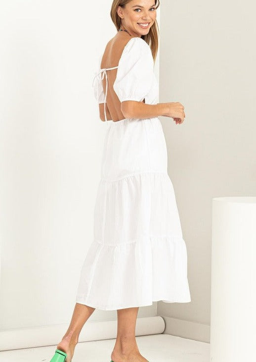 Sofia White Puff Sleeve Dress